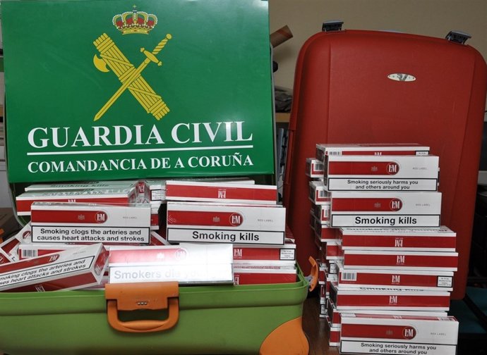 Tabaco incautado en Ferrol