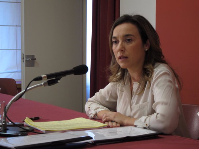 La alcaldesa de Logroño, Cuca Gamarra, en la rueda de prensa