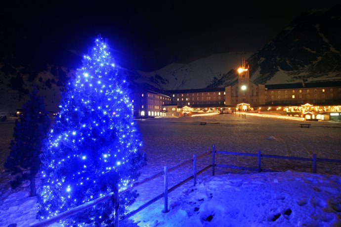 Estación de esquí de Vall de Núria en Navidad
