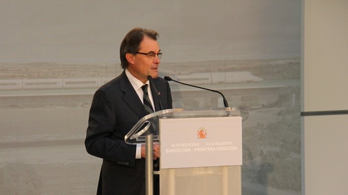 El presidente de la Generalitat, Artur Mas, en la inauguración AVE