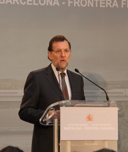 El presidente del Gobierno, Mariano Rajoy, en la inauguración del AVE