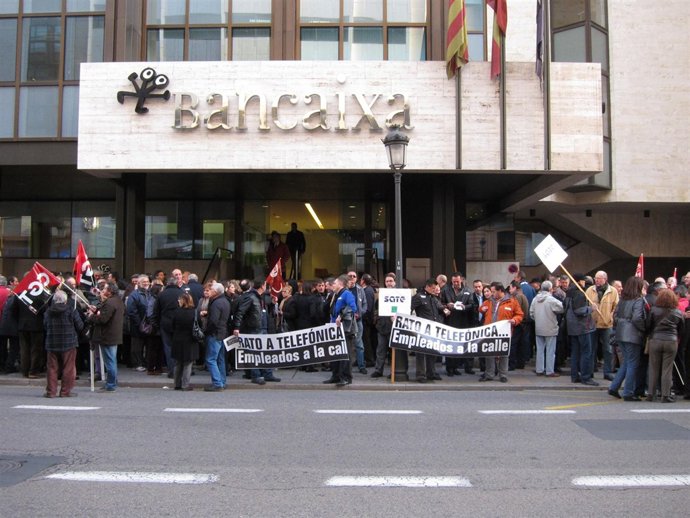 Protesta en la sede del Bankia