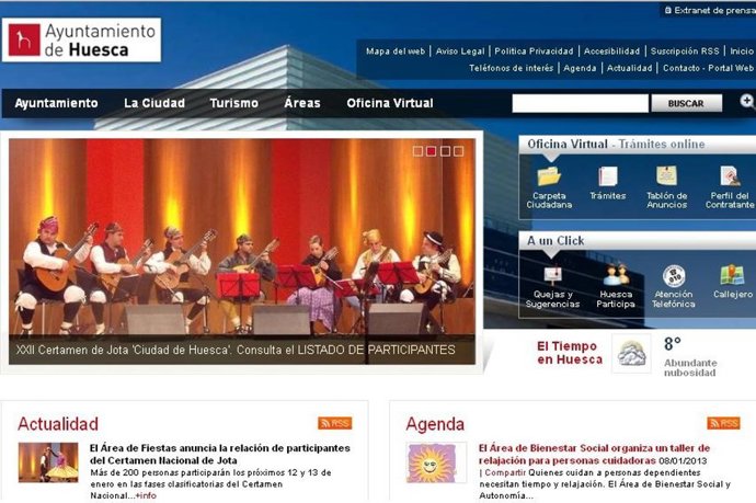 Página web del Ayuntamiento de Huesca