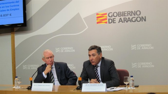 Consejero de Economía, Francisco Bono, y de Sanidad, Ricardo Oliván