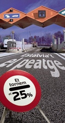 Imagen promocional de la bonificación de peajes de CatalunyaCaixa