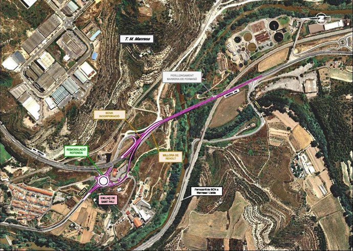 Tramo Manresa de las obras de la C-55