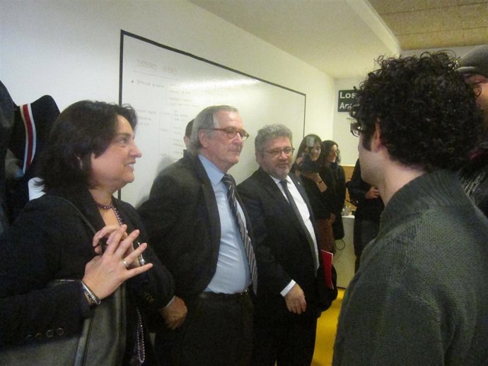 Recasens, Trias y Moreso durante su visita al Almogàvers Business Factory