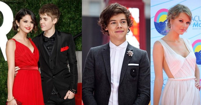 Montaje Justin Bieber y Selena Gomez, Harry Styles y Taylor Swift
