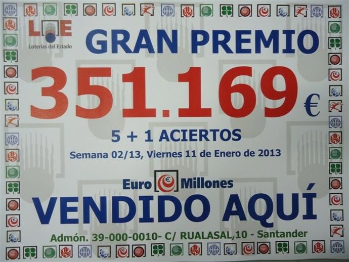 El euromillón deja más de 350.000 euros en Santander