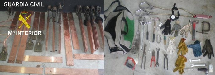 Material y herramientas recuperadas