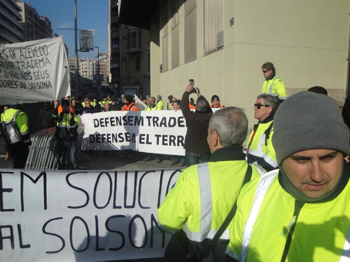Manifestación de rabajadores de Tradema de Solsona