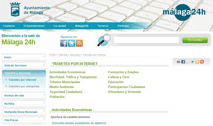 Web del Ayuntamiento de Málaga