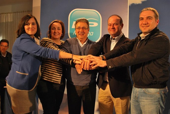 Zoido con Cebrián, Corredera, Barón y Bendodo en el congreso de Antquera