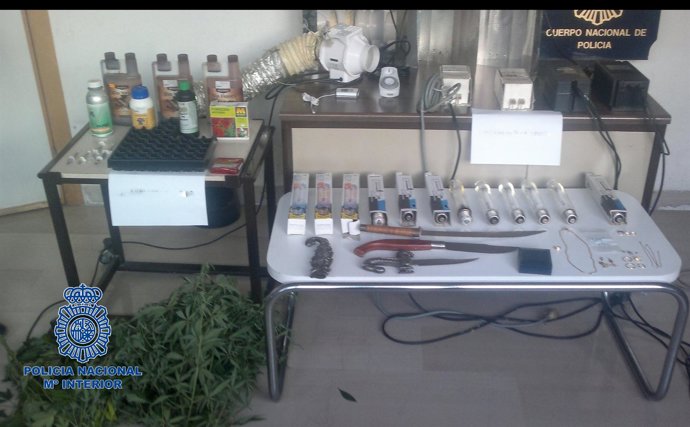 Objetos intervenidos por la Policía Nacional