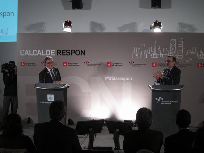 Xavier Trias y el decano del col.De periodistas Josep Maria Martí