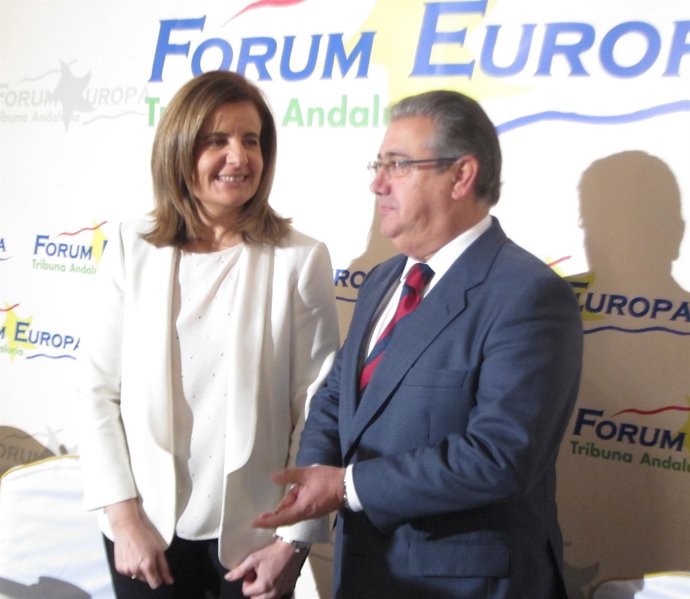 La ministra de Empleo, Fátima Báñez, y el presidente del PP-A,Juan Ignacio Zoido