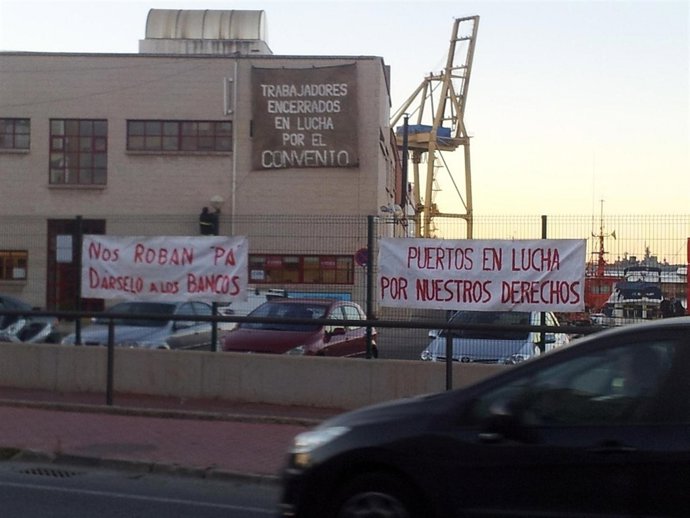 Imagen del Puerto de Cartagena en huelga