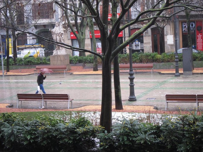 Día de lluvia en Pamplona.