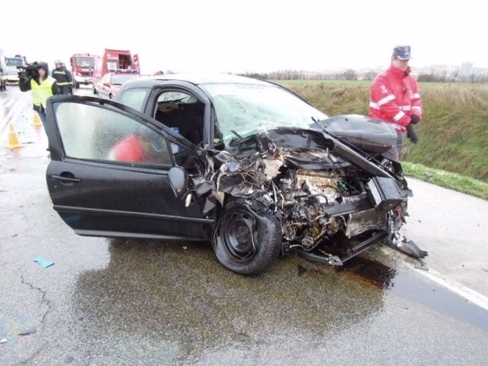 Estado del coche en el que viajaba el joven fallecido en el accidente