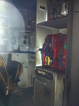 Una ambulancia quemada en Galicia