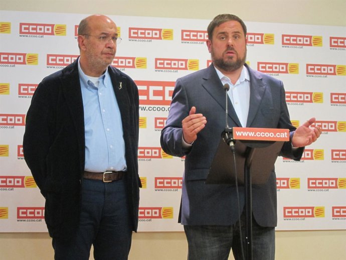 J.C.Gallego (CC.OO.) y O.Junqueras (ERC)