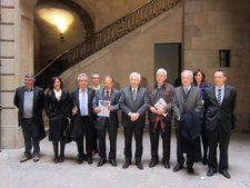 Comitiva del Año Salvador Espriu con F.Mascarell, X.Bru de Sala y X.Albertí 