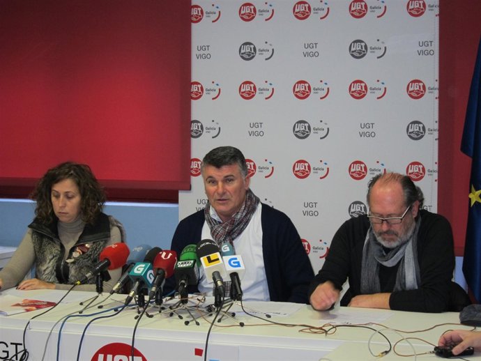 Rueda de prensa de sindicatos en Vigo
