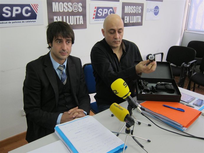 El portavoz del SPC D.Miquel y el abogado J.Aranda