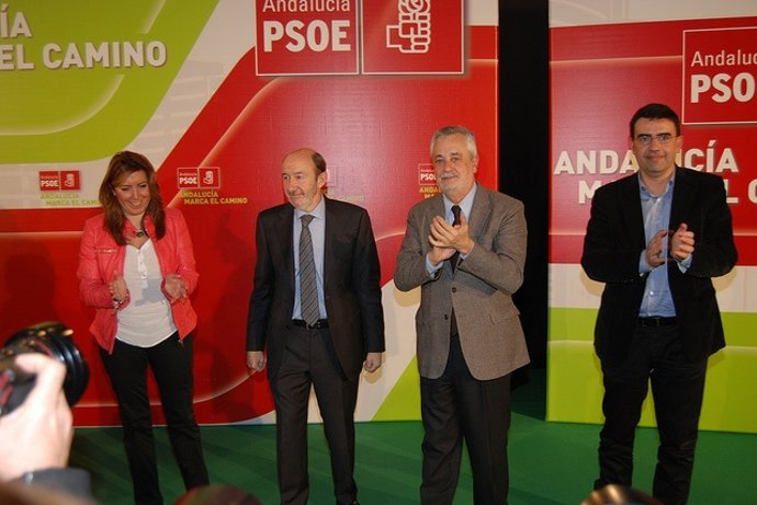 Susana Díaz, Rubalcaba, Griñán y Mario Jiménez, este jueves