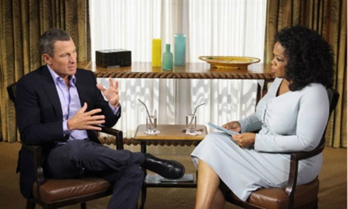 Lance Armstrong durante su entrevista con Oprah Winfrey