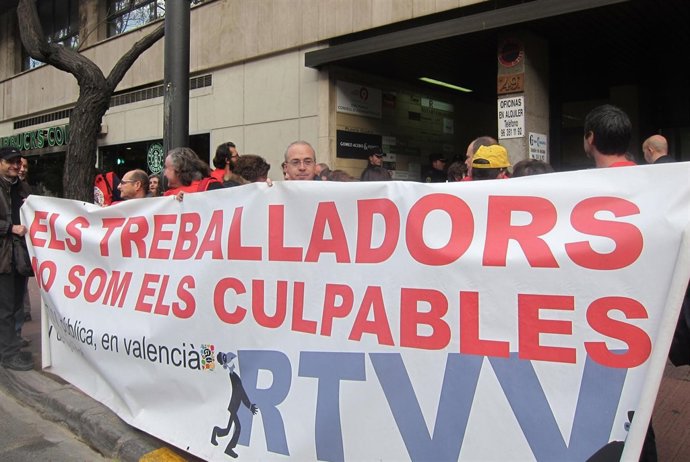 Concentración de trabajadores de RTVV