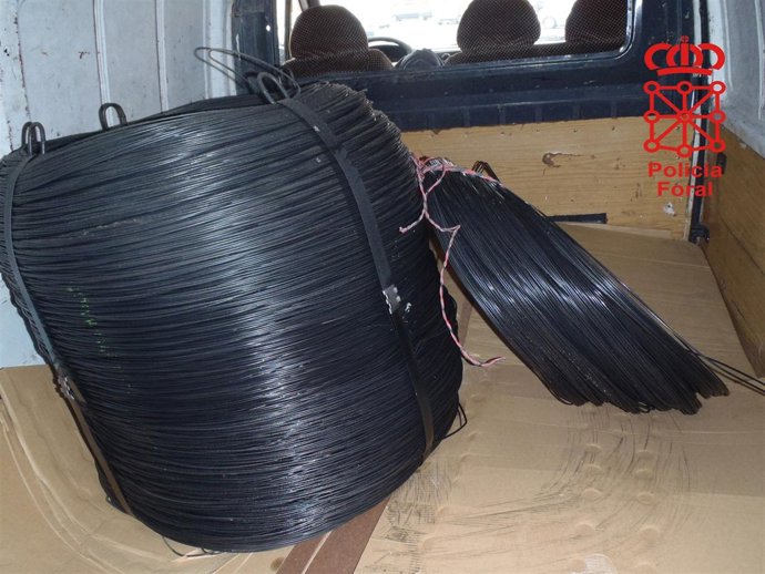 Bobinas recuperadas por la Policía Foral
