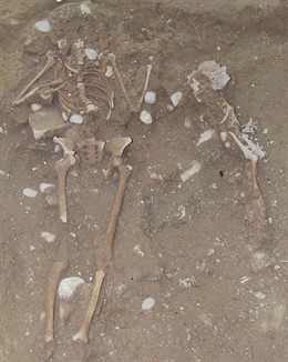 Esqueletos hallados en trabajos de rehabilitación del Palacio del Temple