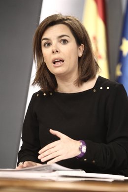Soraya Sáenz de Santamaría en el Consejo de Ministros