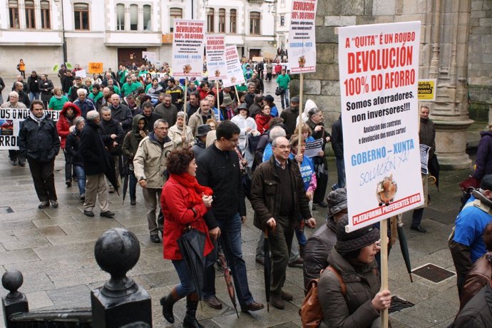 Manifestación de afectados por las preferentes en Lugo