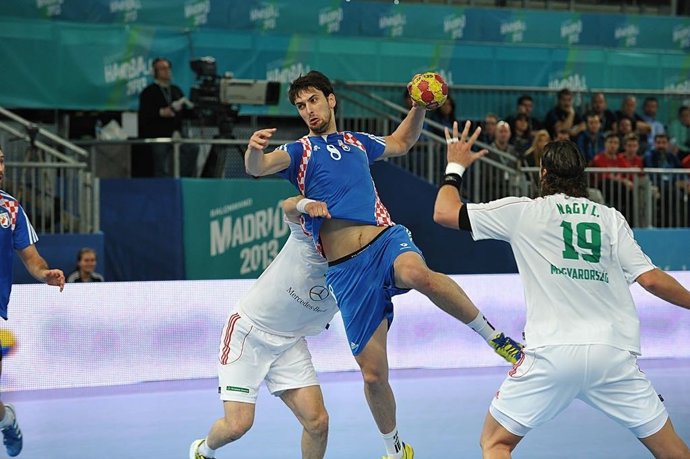 Marko Kopljar de Croacia en el Mundial de balonmano