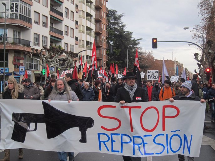 Manifestación por los encausados del 14N en Logroño