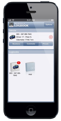 Aplicación  WEBFLEET Logbook de TomTom para iPhone
