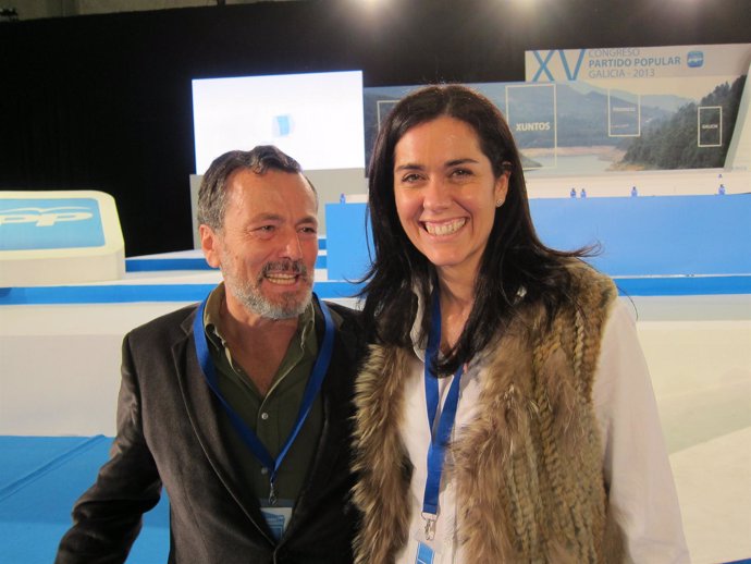 Paula Prado y Agustín Hernández en el Congreso del PP en Lugo