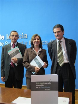 Pérez, Palacios y Herrero, en la rueda de prensa