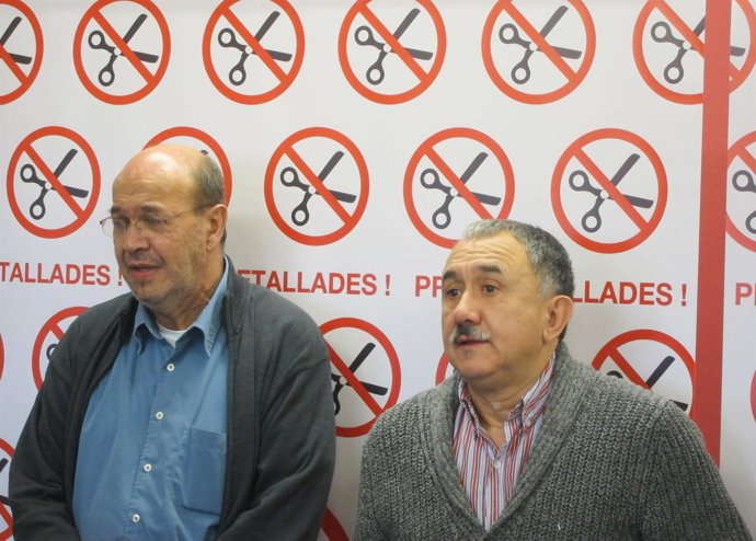 J.C.Gallego (CC.OO.) y J.M.Alvarez (UGT) 