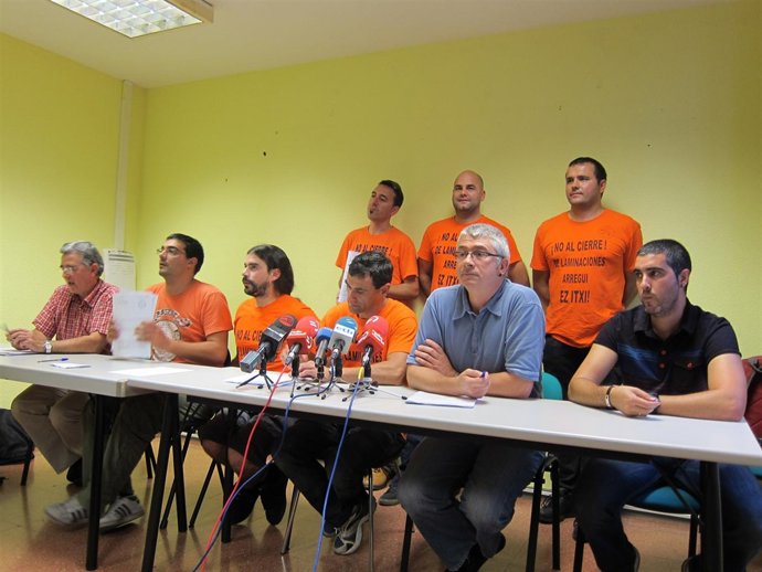 Rueda de prensa del comité de empresa de laminaciones arregui