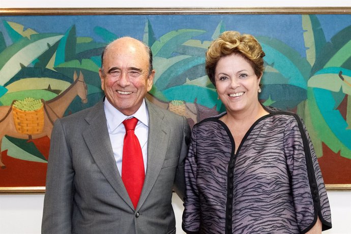 La presidenta de Brasil, Dilma Rousseff, recibe a Emilio Botín