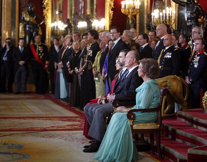 El rey Juan Carlos en la recepción al cuerpo diplomático