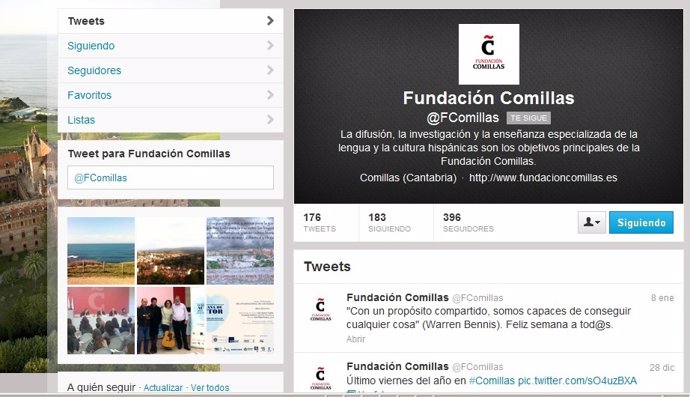 Twitter Fundación Comillas
