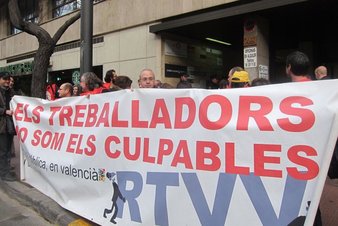 Concentración de trabajadores de RTVV (archivo)