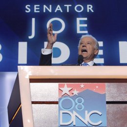 Joe Biden en la convención del Partido Demócrarta