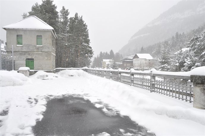 Nieve en Canfranc
