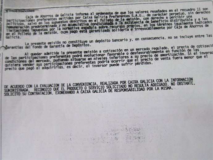 Contrato de participaciones preferentes de las antiguas cajas