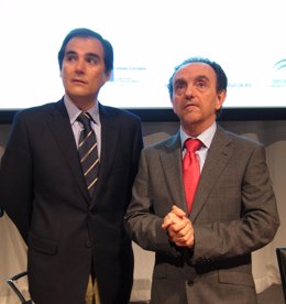 José Antonio Nieto y Rafael Rodríguez en el congreso sobre comercio en Córdoba